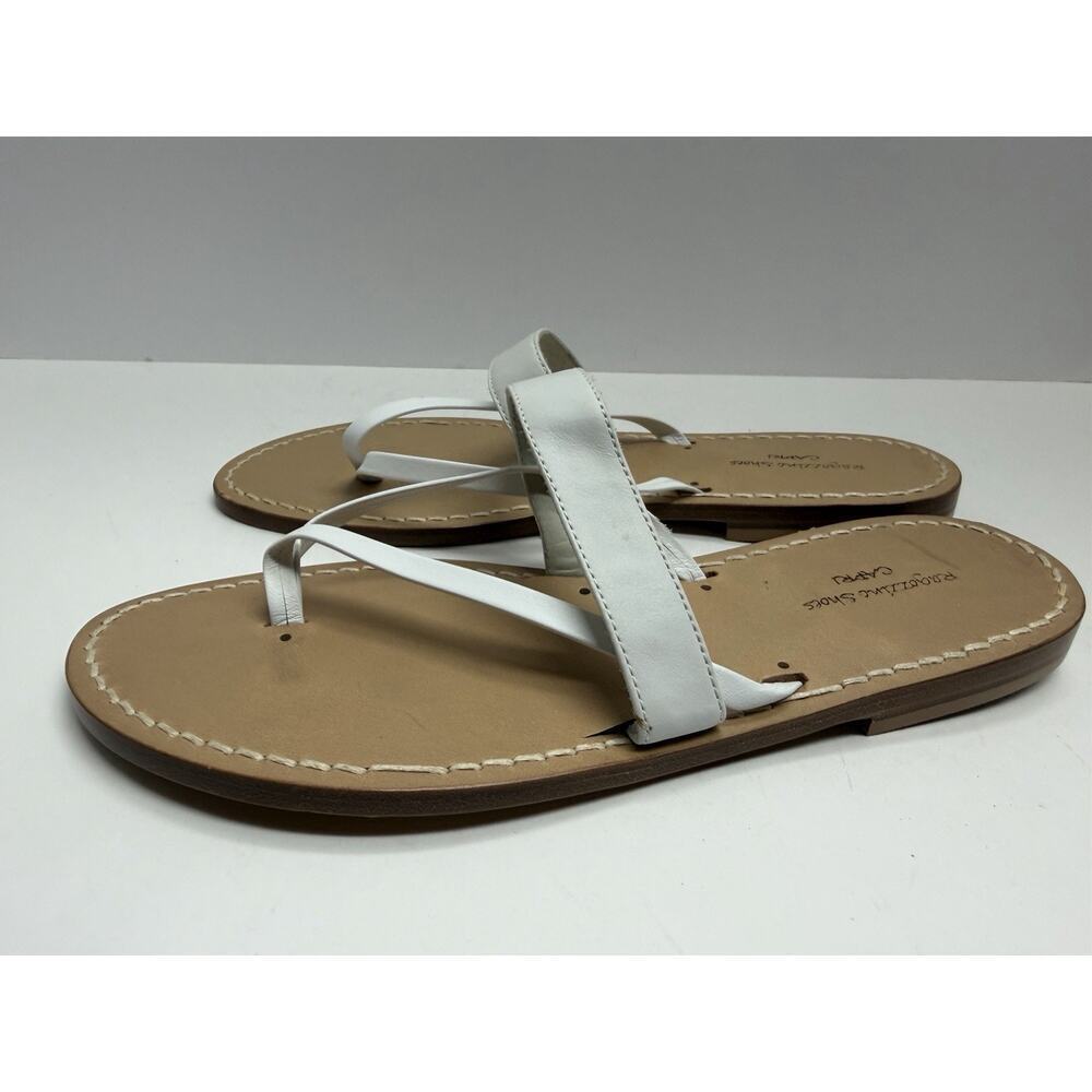 Capri Ragozzini Shoes Women’s White Leather Handmade Sandals Size 40 Summer - Picture 3 of 8